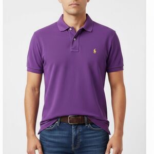 Polo Ralph Lauren Purple Cotton Pique Polo Shirt Size Small